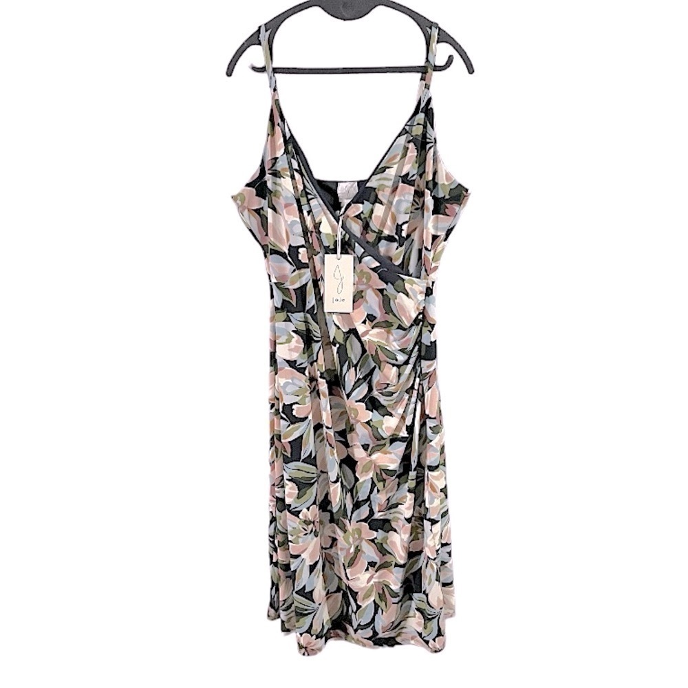 NWT Joie Blue Floral Sleeveless V-Neck Dress Ruched Sundress Flare Summer Dress